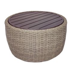 Rattan Side Table - Black - 54 cm