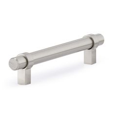 Poignée contemporaine en métal, 128 mm, nickel brossé