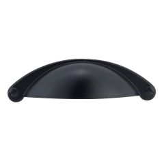 Poignée en métal en forme de dôme lisse, 64 mm, noir mat
