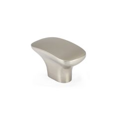 Bouton ovale contemporain en métal, nickel brossé