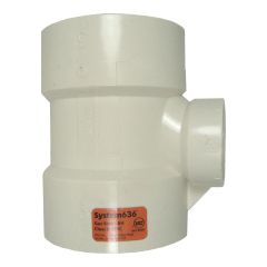 Té Système 636 en PVC FGV, femelle, 3", blanc