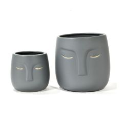 Cache-pot, Mira, gris, 2/pqt,