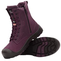Bottes de sécurité à cap d’acier pour femmes, mauve, grandeur 8