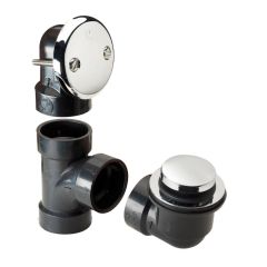 Trop-plein de bain ABS avec bouchon à cliquer (Tip Toe), chrome