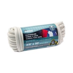 Corde à linge en polyester et coton tressée en losange, 3/8" x 50'