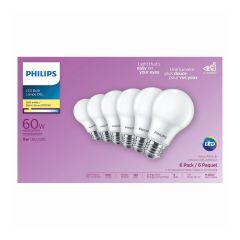 Ampoule DEL, A19, 9 W, blanc doux, 6/pqt