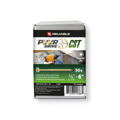 Vis structurale PWR DRIVE CST, Tête plate surdimensionnée, 3/8 po x 6 po, Boite de 50