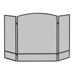 Écran à 3 panneaux pliable pour cheminée, York, 31" x 48", noir