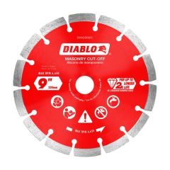 Disque à tronçonner à segments diamantés, pour maçonnerie, 9"
