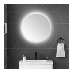 Miroir de salle de bain circulaire, Madrid, entourage DEL blanc, 28"