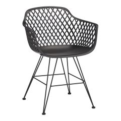 Chaise de patio, Campanula, polypropylène, noir