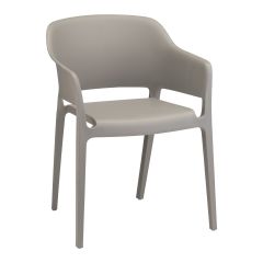 Chaise en plastique empilable, taupe
