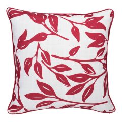 Coussin d'extérieur imprimé, rouge/ivoire, 18" x 18"
