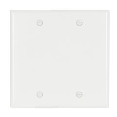 Wallplate - Blank - 2 Gang - Plastic - White