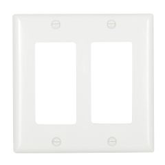 Wallplate - Decorative - 2 Gang - Plastic - White