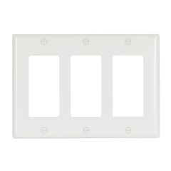 Wallplate - Decorative - 3 Gang - Plastic - White