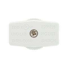 Interrupteur à tirette unipolaire, blanc,  6A/125V, 3A/250V, 3A/125V