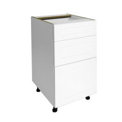 Caisson inférieur 3 tiroirs, Shaker, blanc, 18" x 34 3/4" x 24"