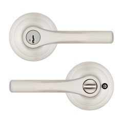 Levier pour porte d'entrée, Henley, nickel satin