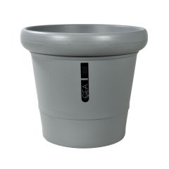 Pot d'intérieur en plastique,Gea, gris, 12"