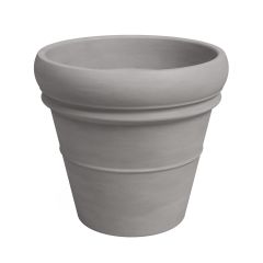 Pot européen en terre cuite, Mariza, gris, 14,5"