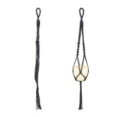 Support pour plantes en macramé, gris, 36"