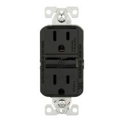 Prise électrique Eaton DDFT 15A 125V, inviolable, style décorateur, noir