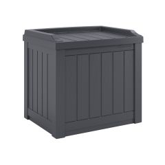 Banc de rangement extérieur, gris, 22 gl