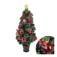 Frosted Fibre-Optic Green Tree - 3'