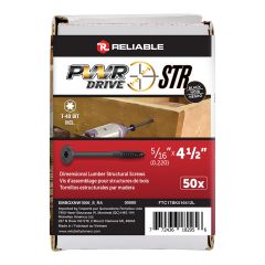 Vis structurale, PWR, T17, noir, 5/16" x 4", 50/pqt