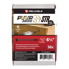 Vis structurale, PWR, T17, noir, 3/8" x 6 1/2", 50/pqt