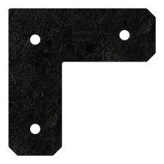 Ancrage plat en L, OA AV, noir, 4" x 4"