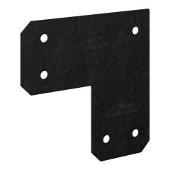 Ancrage plat en L ZMAX, OA AV, noir, 6" x 6"