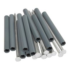 Clous et douilles pour gouttière, blanc, 7", 10/pqt