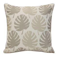 Coussin d'extérieur, palmier, taupe, 18" x 18"
