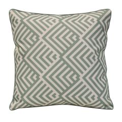 Coussin d'extérieur, motif géométrique, sauge, 18" x 18"