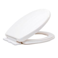 Siège de toilette, rond, blanc, 41 cm x 35 cm