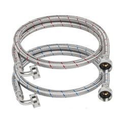 Connecteur tressé pour laveuse, 3/4" femelle GHT x 3/4''femelle GHT, 60", 2/pqt