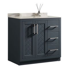 Meuble-lavabo, 36", charbon bleu