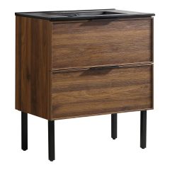 Meuble-lavabo, 2 tiroirs, 30", fini noyer