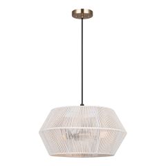 Luminaire suspendu Dakhlio, 18", blanc-or