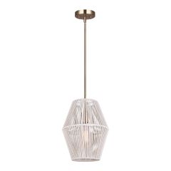 Luminaire suspendu Dakhlio, 8,5", blanc-or