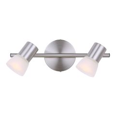 Rail, 2 lumières, Hudsa, nickel brossé