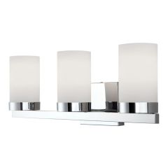 Applique murale de vanité, 3 lumières, Fideka, chrome, 23"