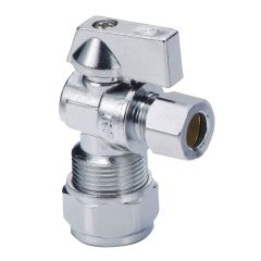 Valve d’arrivée d’eau, verticale, 5/8" COMP x 3/8" COMP, laiton