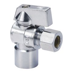 Valve d’arrivée d’eau, verticale,1/2" BRAS x 3/8" COMP, laiton