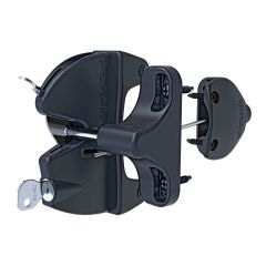 Loquet avec clé, 2 côtés, noir, 4 3/8"