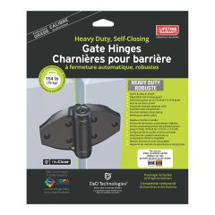 Charnière à fermeture automatique, vinyl/bois, noir, 6 15/16", 2/pqt