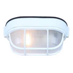 Applique murale extérieure, givré, blanc, 8-1/4 po x 4-1/8 po x 4-3/8 po