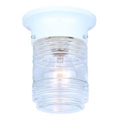 Plafonnier d’extérieur, verre transparent, encastré, 5 po x 6 po, blanc